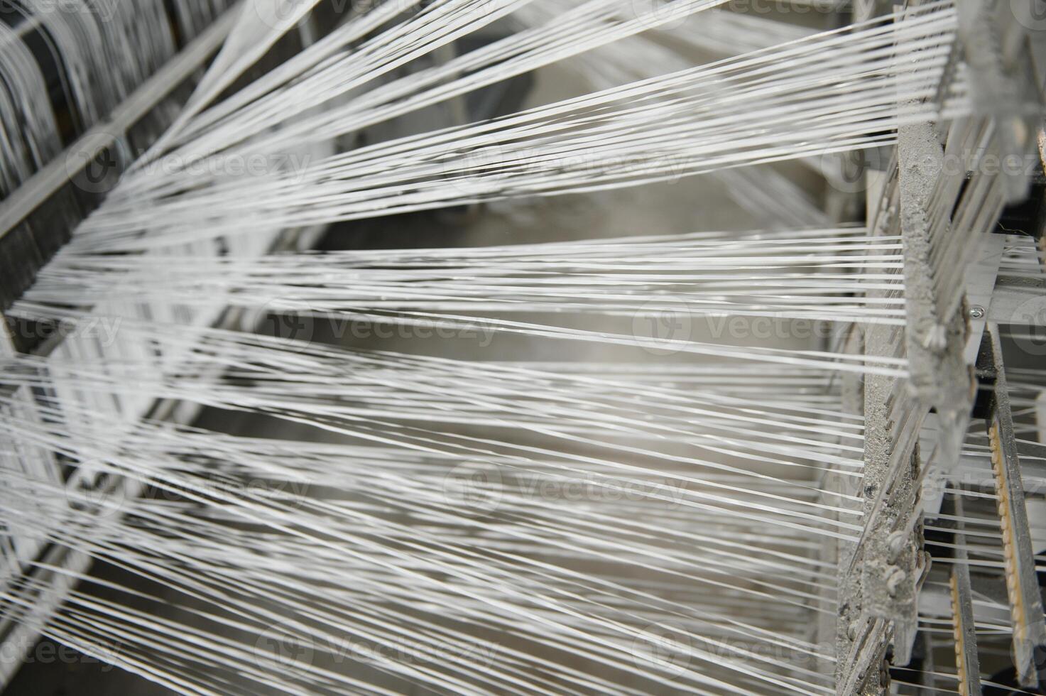 Production of polypropylene yarn for making bags. photo