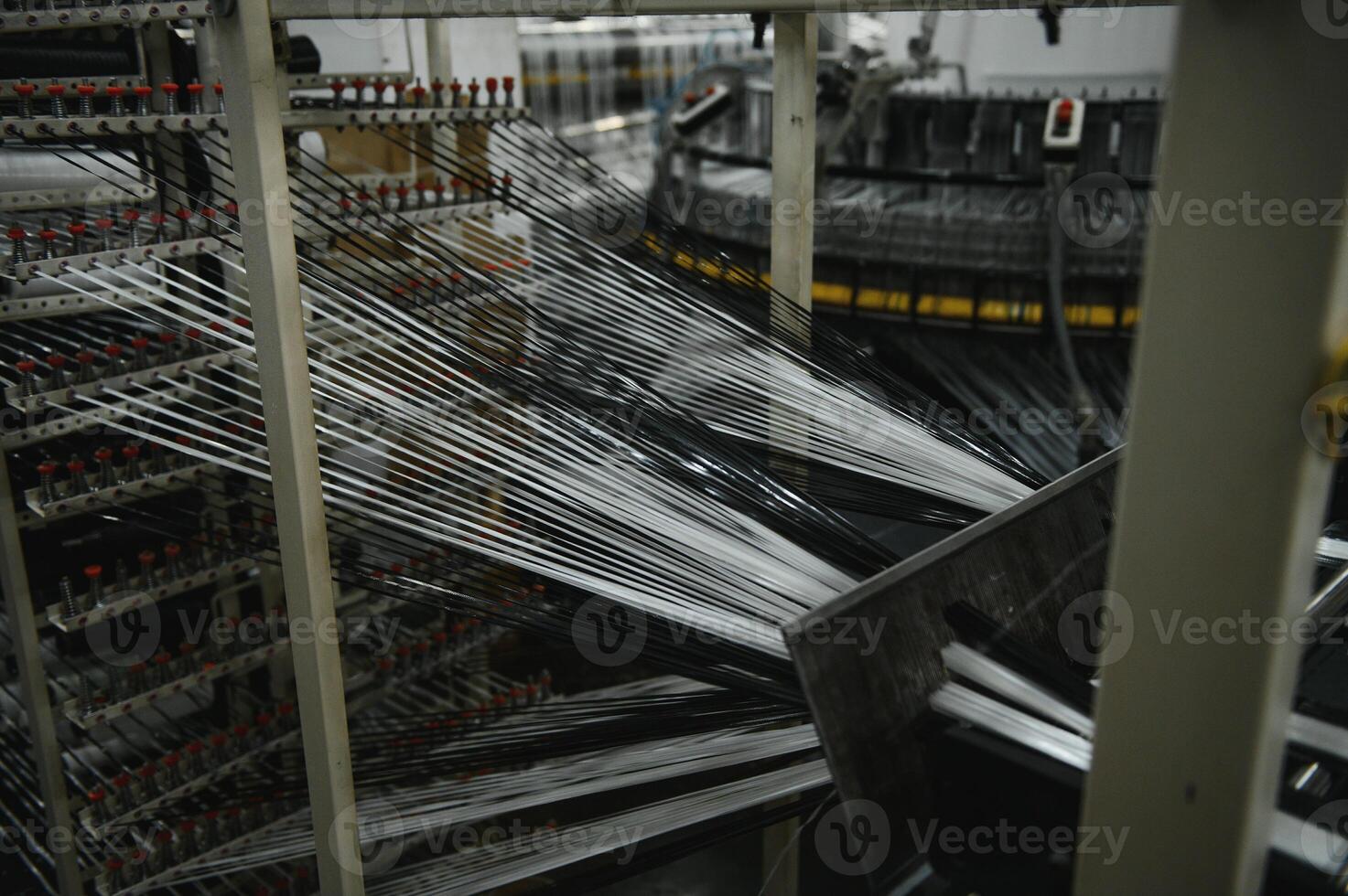 Production of polypropylene yarn for making bags. photo