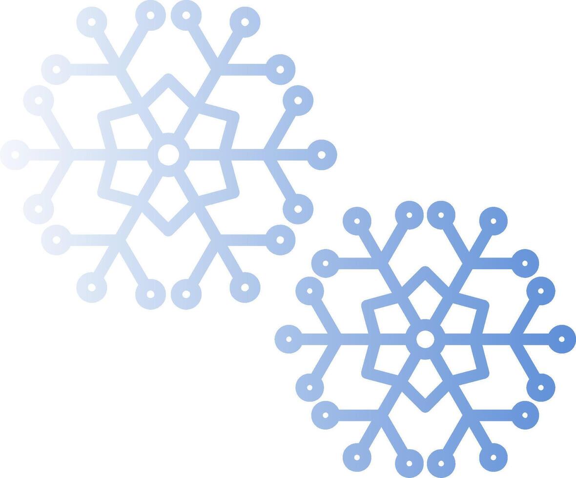 Snowflakes Gradient Line Circle Icon vector