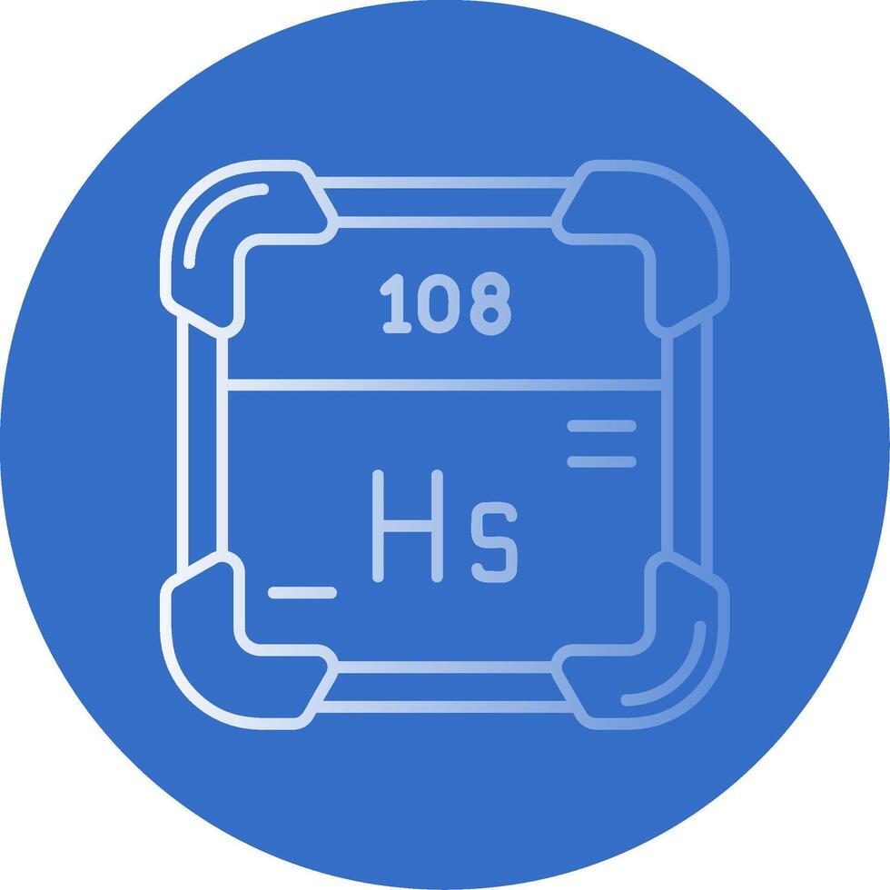 Hassium Gradient Line Circle Icon vector