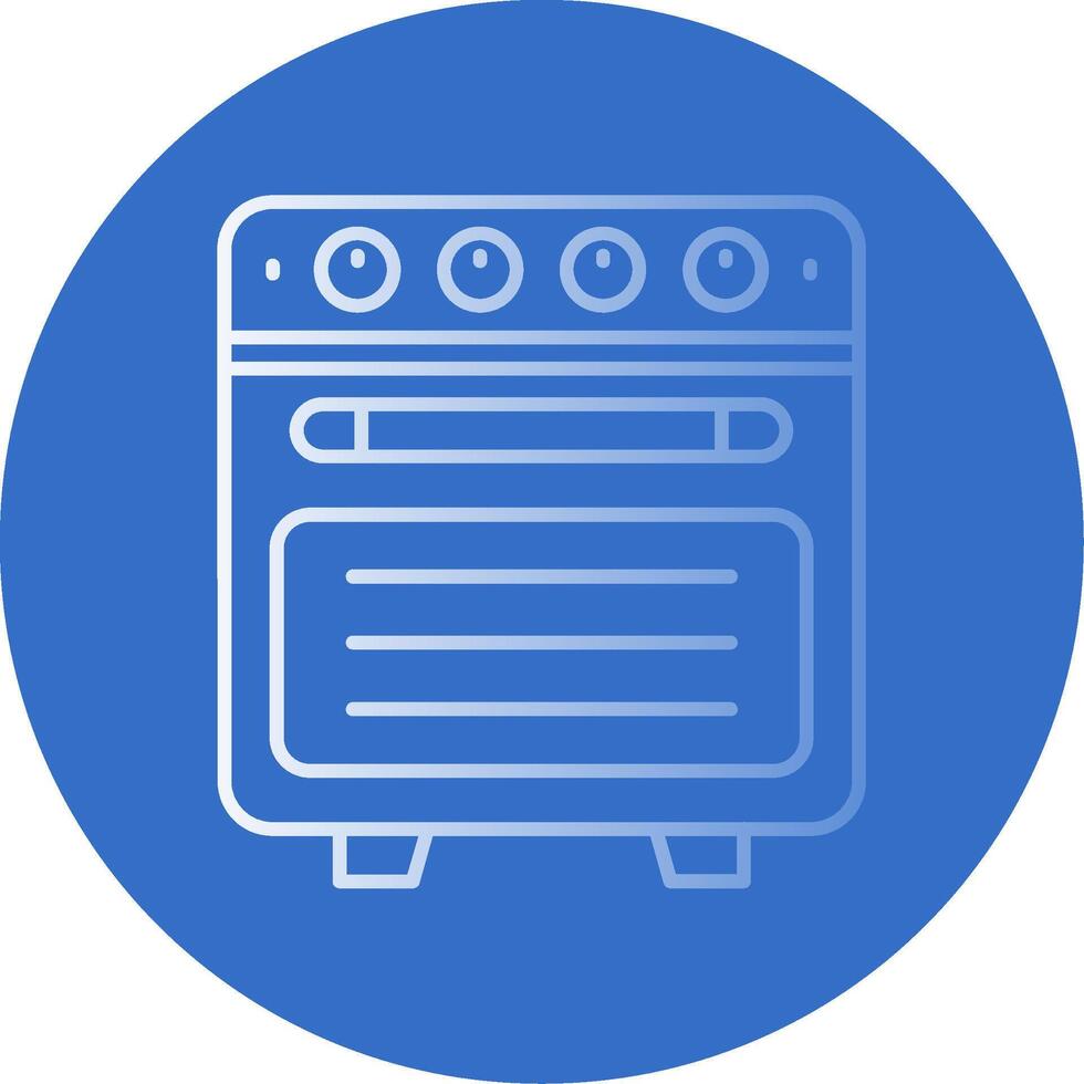 Oven Gradient Line Circle Icon vector