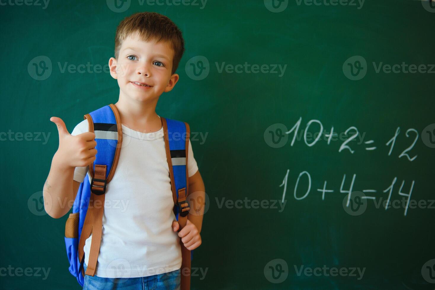 portrait of a schoolboy at the Board photo