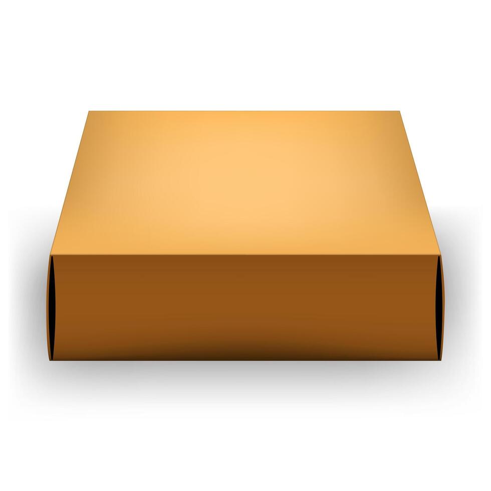 naranja caja . burlarse de arriba naranja cartulina paquete caja. realista caja Bosquejo para embalaje. blanco blanco producto embalaje cajas aislado en blanco antecedentes. vector ilustración