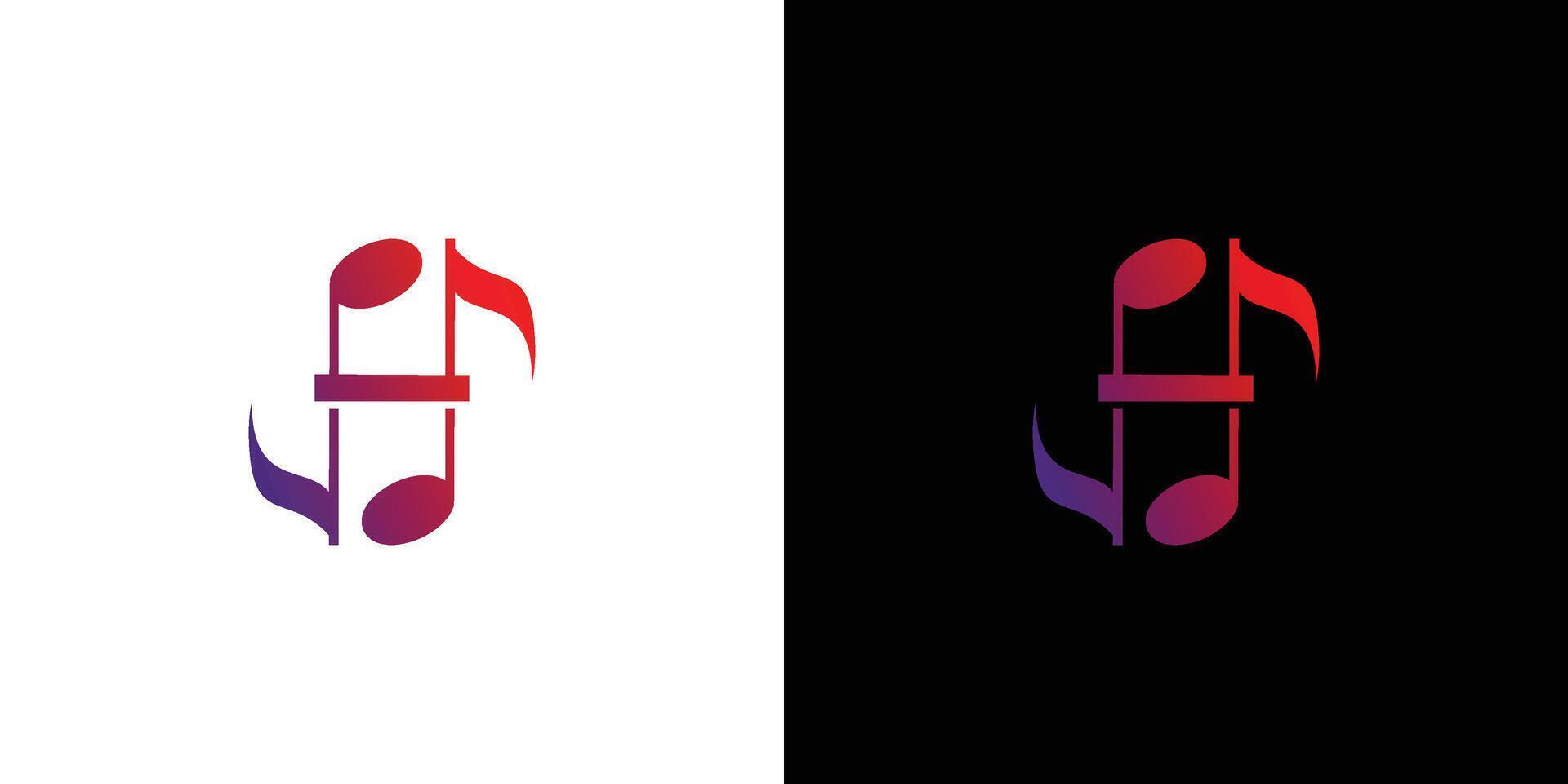 Modern and elegant H initials music logo design vector