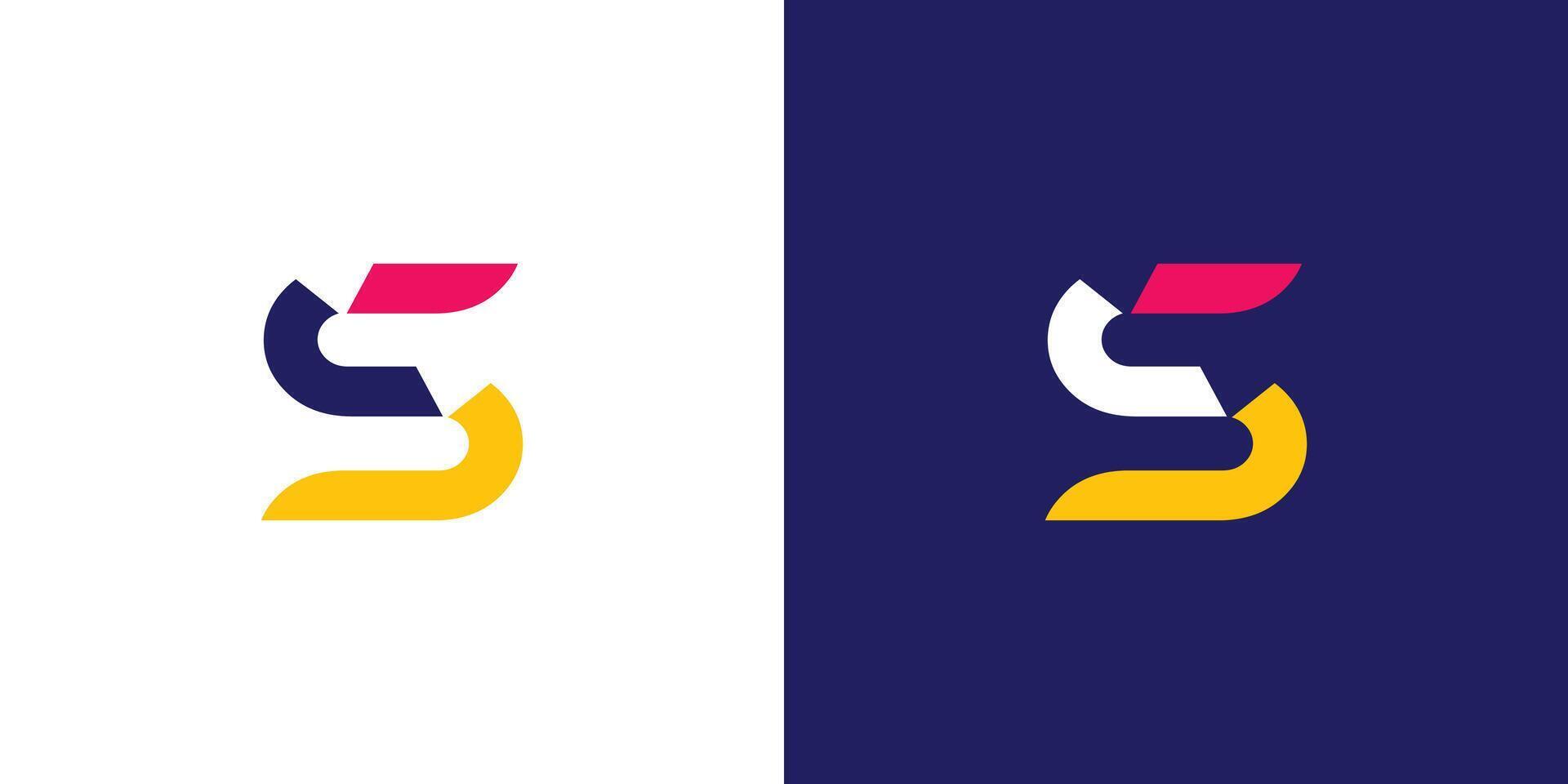 Modern and colorful  letter S initials logo design vector