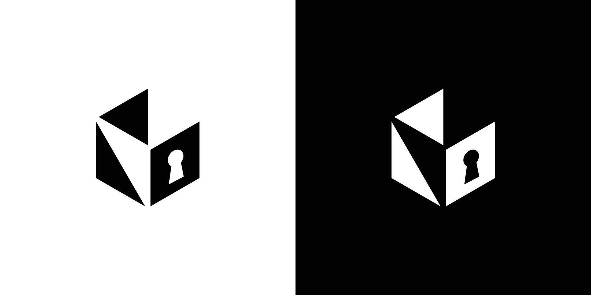 Unique and modern Key box logo design vector