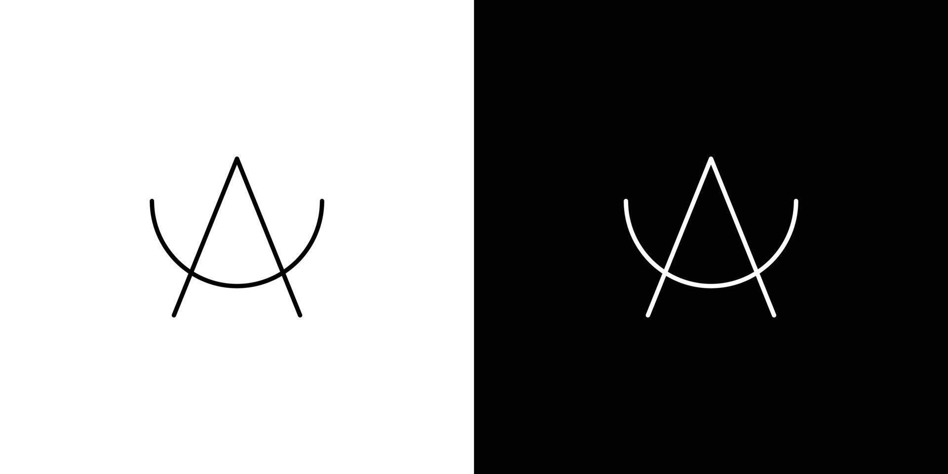 Modern and unique letter AU initials logo design vector