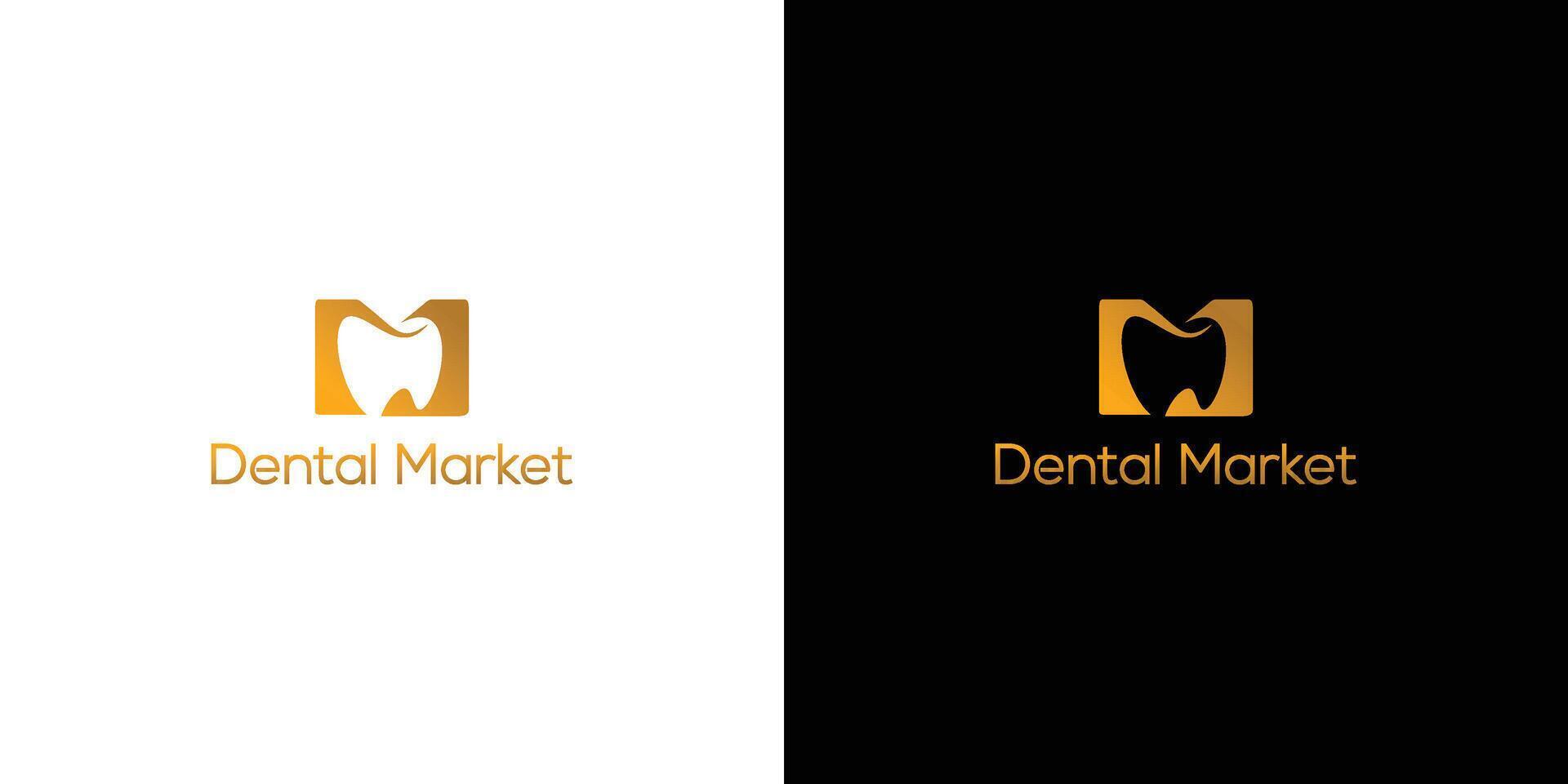 Unique and modern M Dental  logo design vector