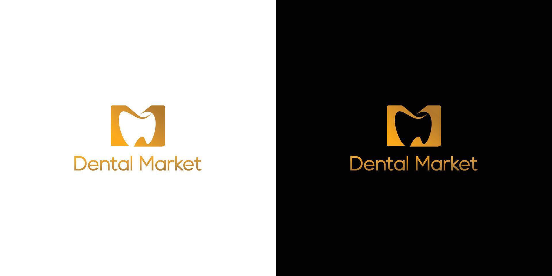 único y moderno metro dental logo diseño vector