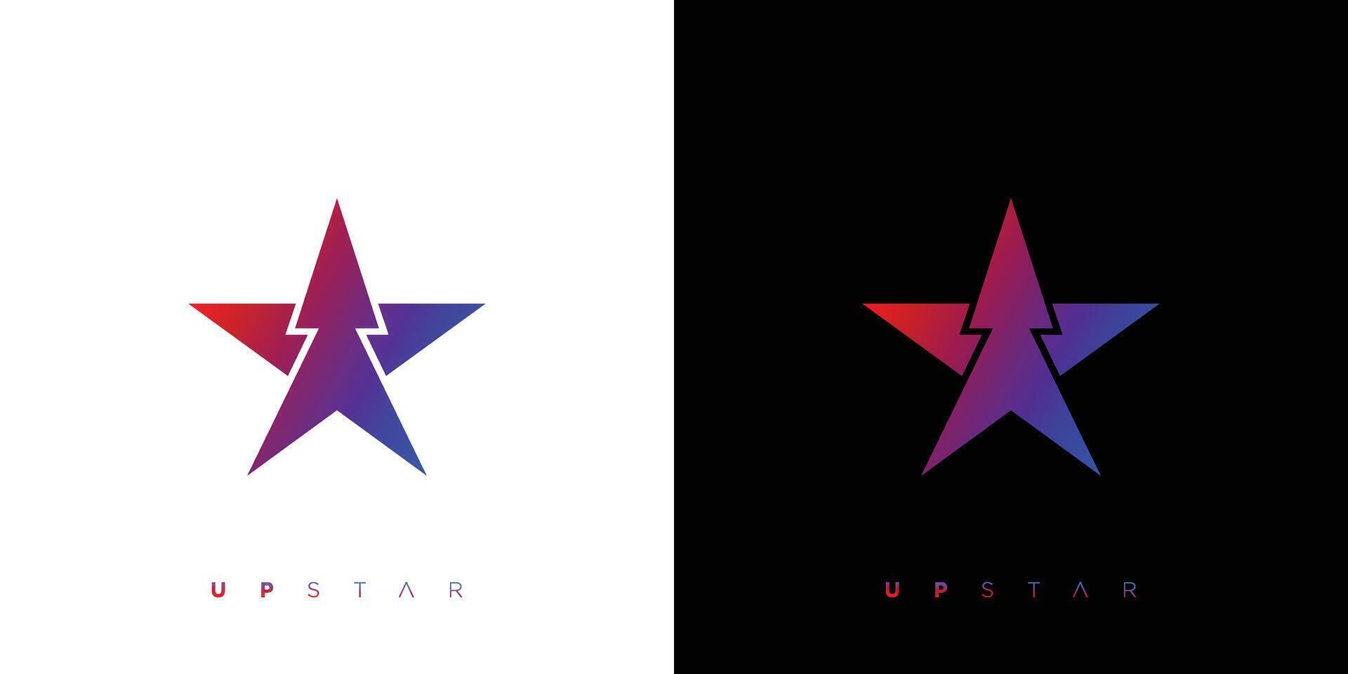 Unique and modern Up star logo design vector