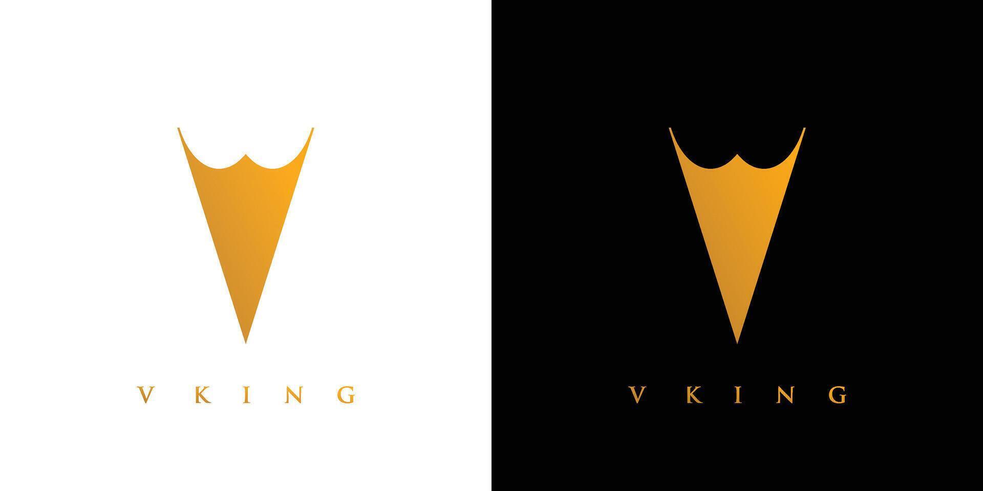 Unique and luxurious  V king logo design vector