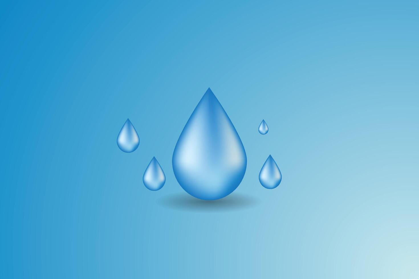 vector drop on blue background, world water day