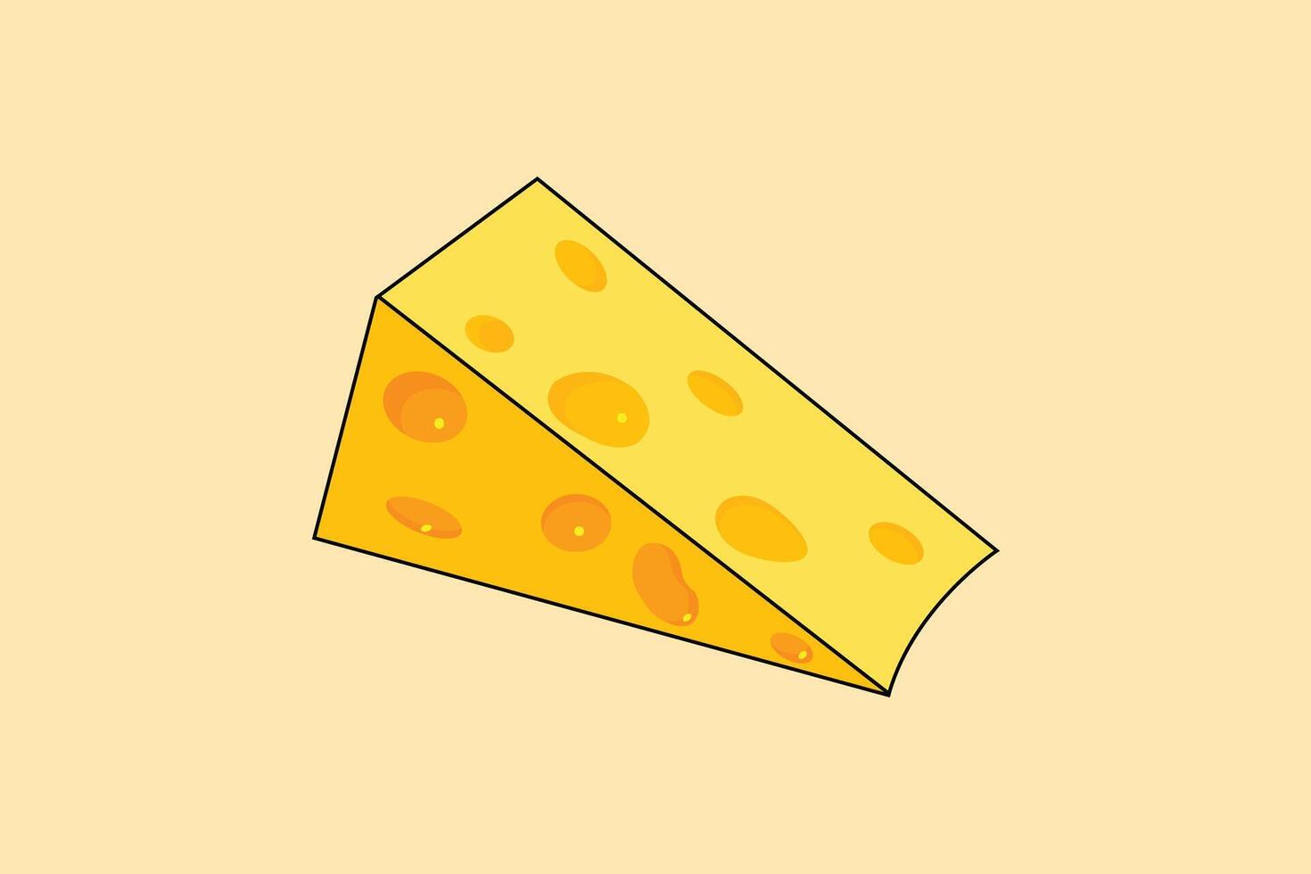 vector cheese cartoon icon illustration.