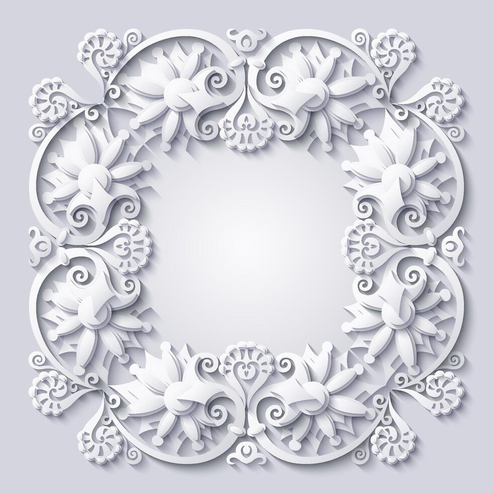 resumen vector ornamental naturaleza Clásico corte de papel floral cordón elemento