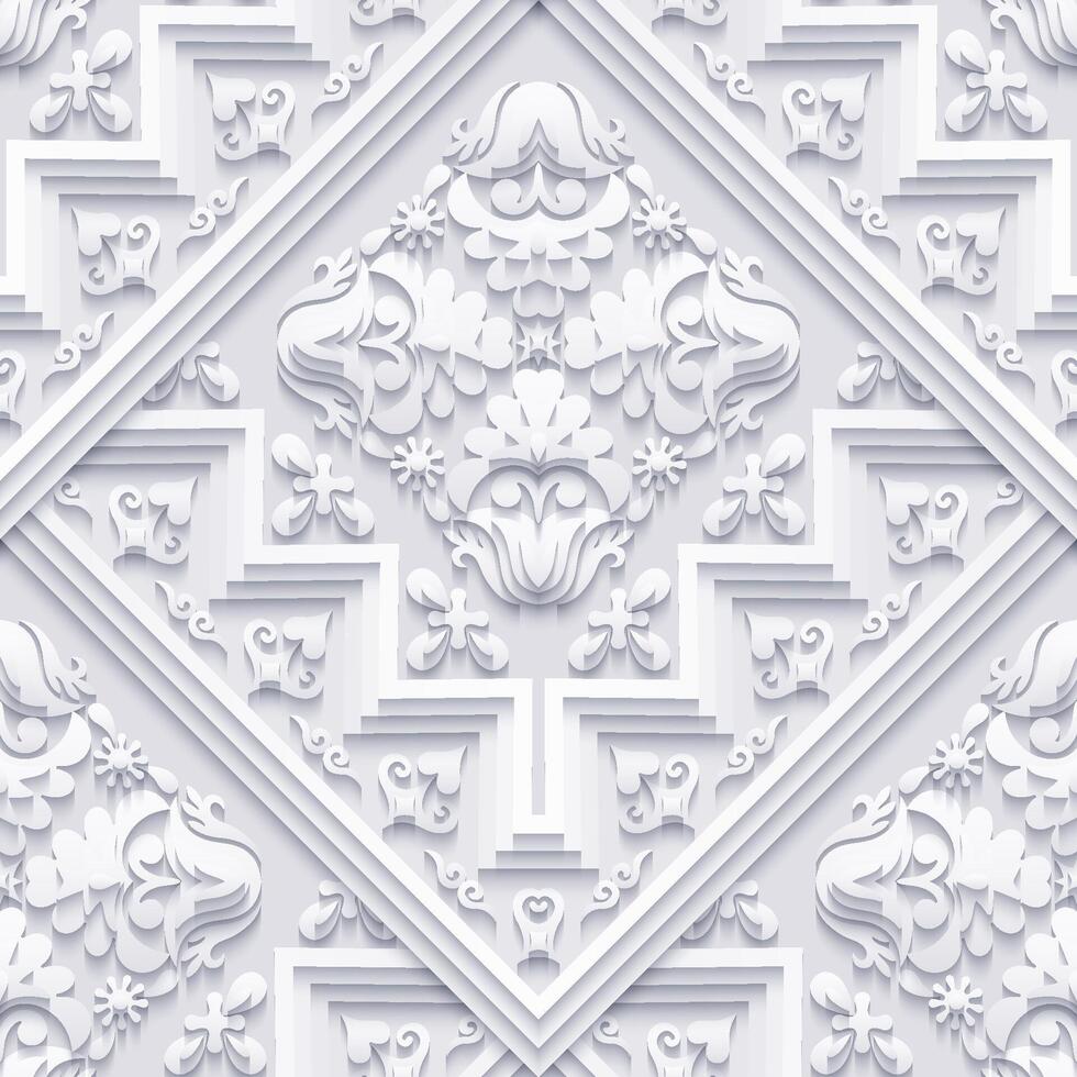 Vector abstract decorative ethnic ornamental seamless pattern
