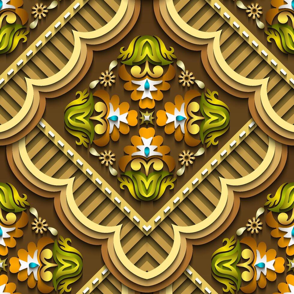 Vector abstract decorative ethnic ornamental seamless pattern