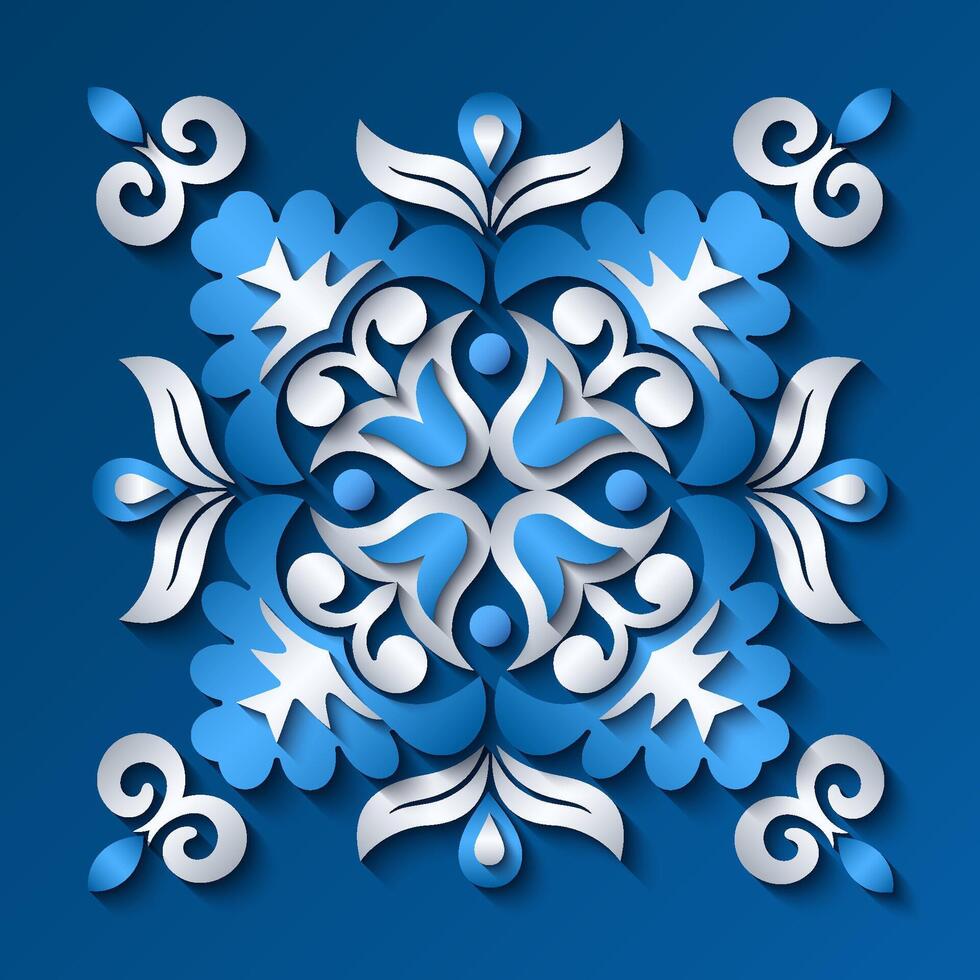 Abstract vector ornamental nature vintage papercut floral lace element.