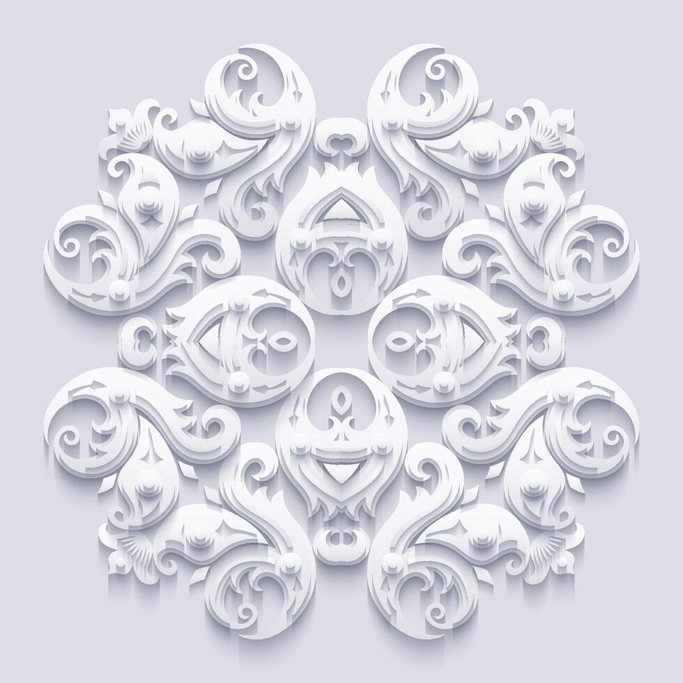 resumen vector ornamental naturaleza Clásico corte de papel floral cordón elemento