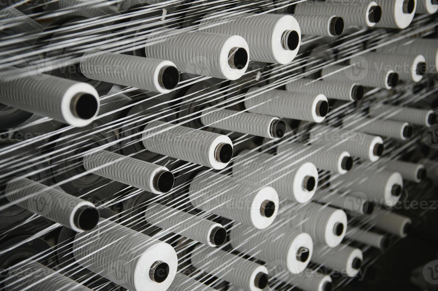 Production of polypropylene yarn for making bags. photo