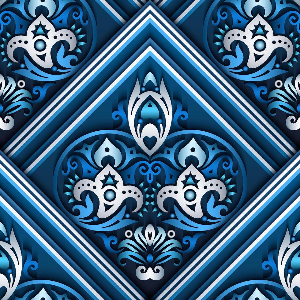 Vector abstract decorative ethnic ornamental seamless pattern
