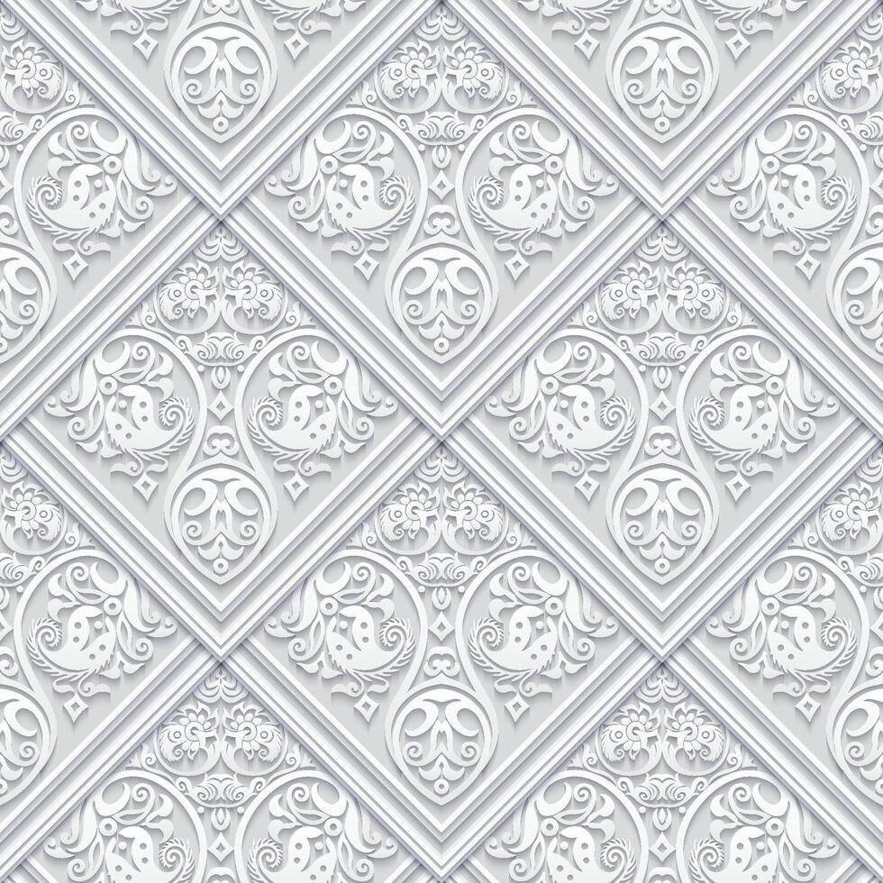 Vector abstract decorative ethnic ornamental seamless pattern