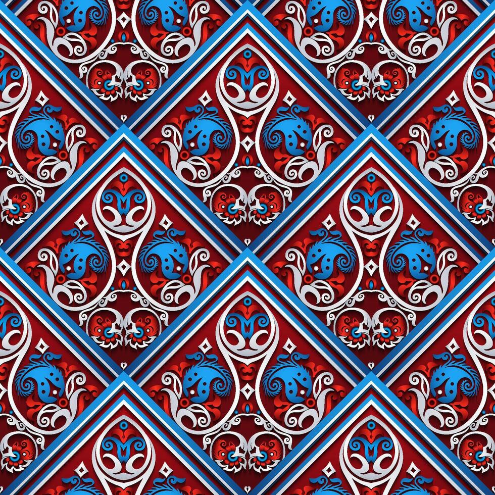Vector abstract decorative ethnic ornamental seamless pattern