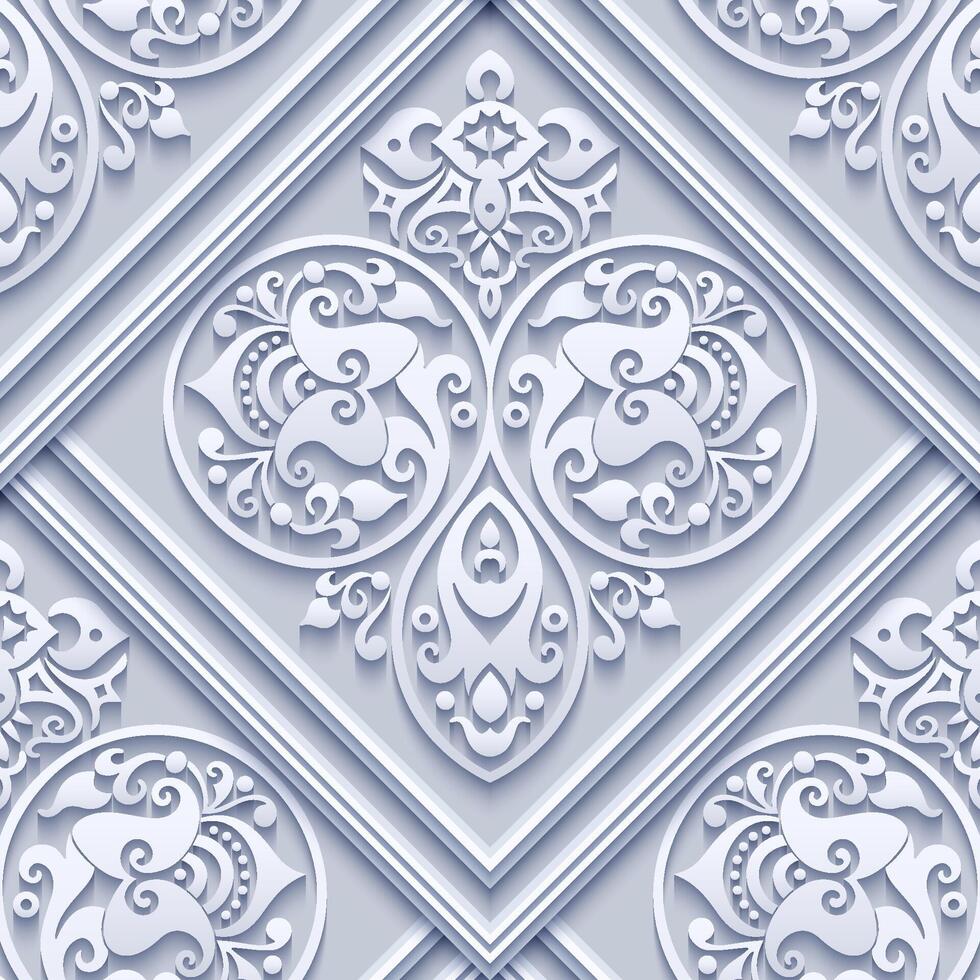 Vector abstract decorative ethnic ornamental seamless pattern
