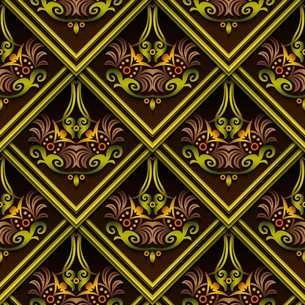 Vector abstract decorative ethnic ornamental seamless pattern