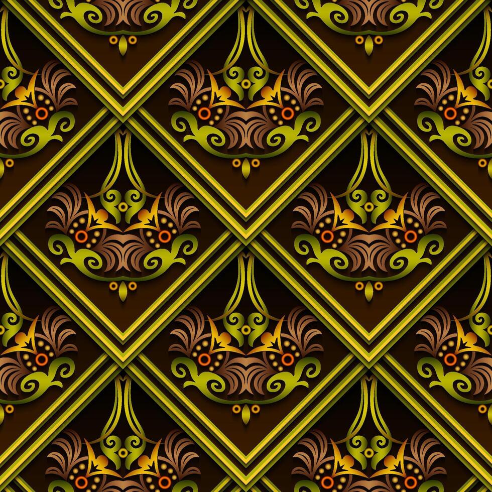 Vector abstract decorative ethnic ornamental seamless pattern