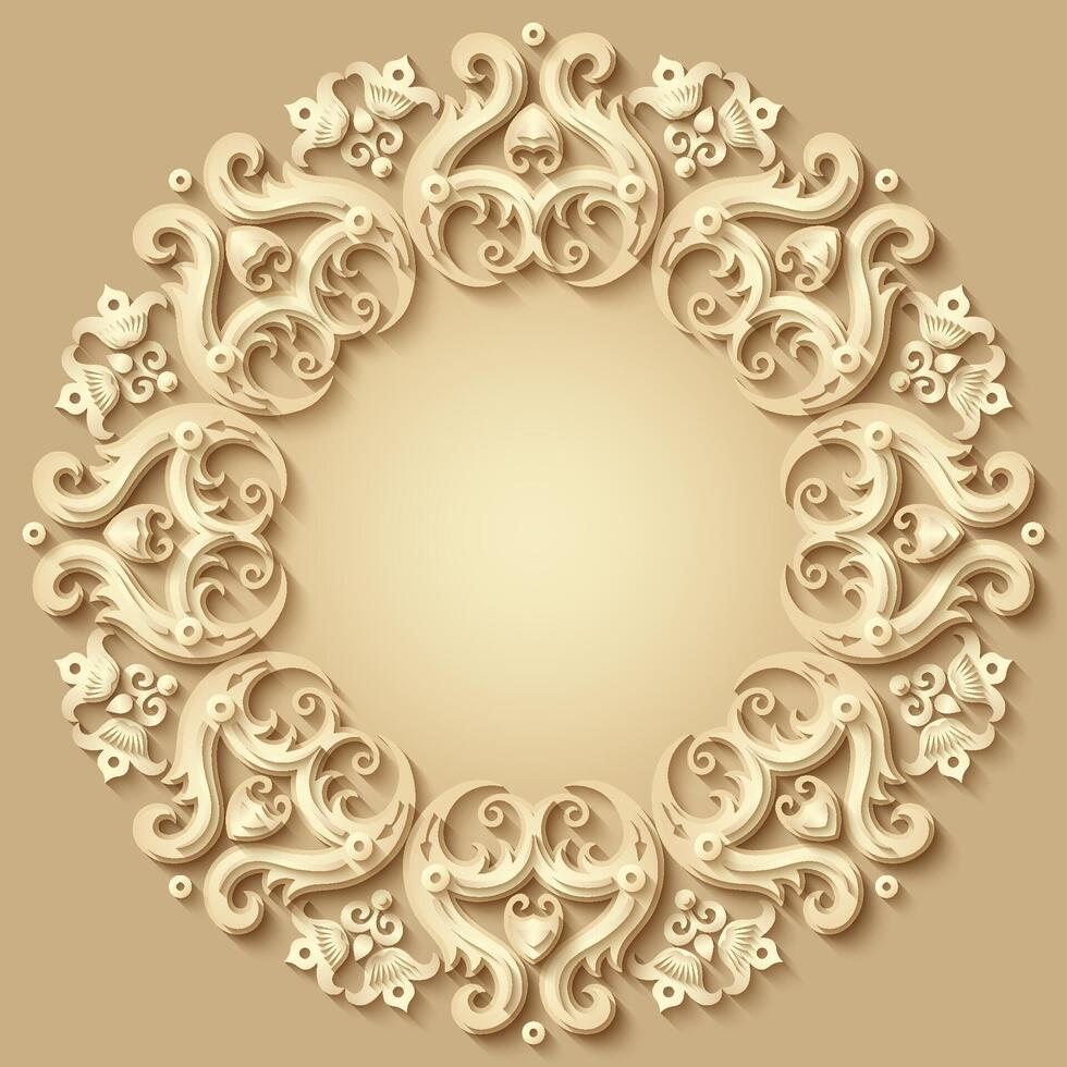 resumen vector ornamental naturaleza Clásico corte de papel floral cordón elemento