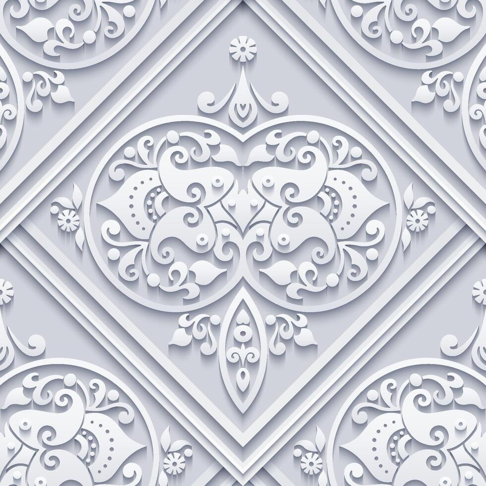 Vector abstract decorative ethnic ornamental seamless pattern