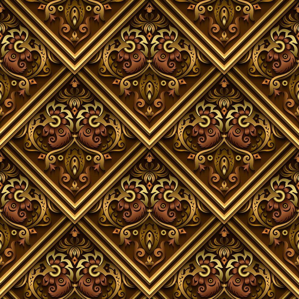 Vector abstract decorative ethnic ornamental seamless pattern