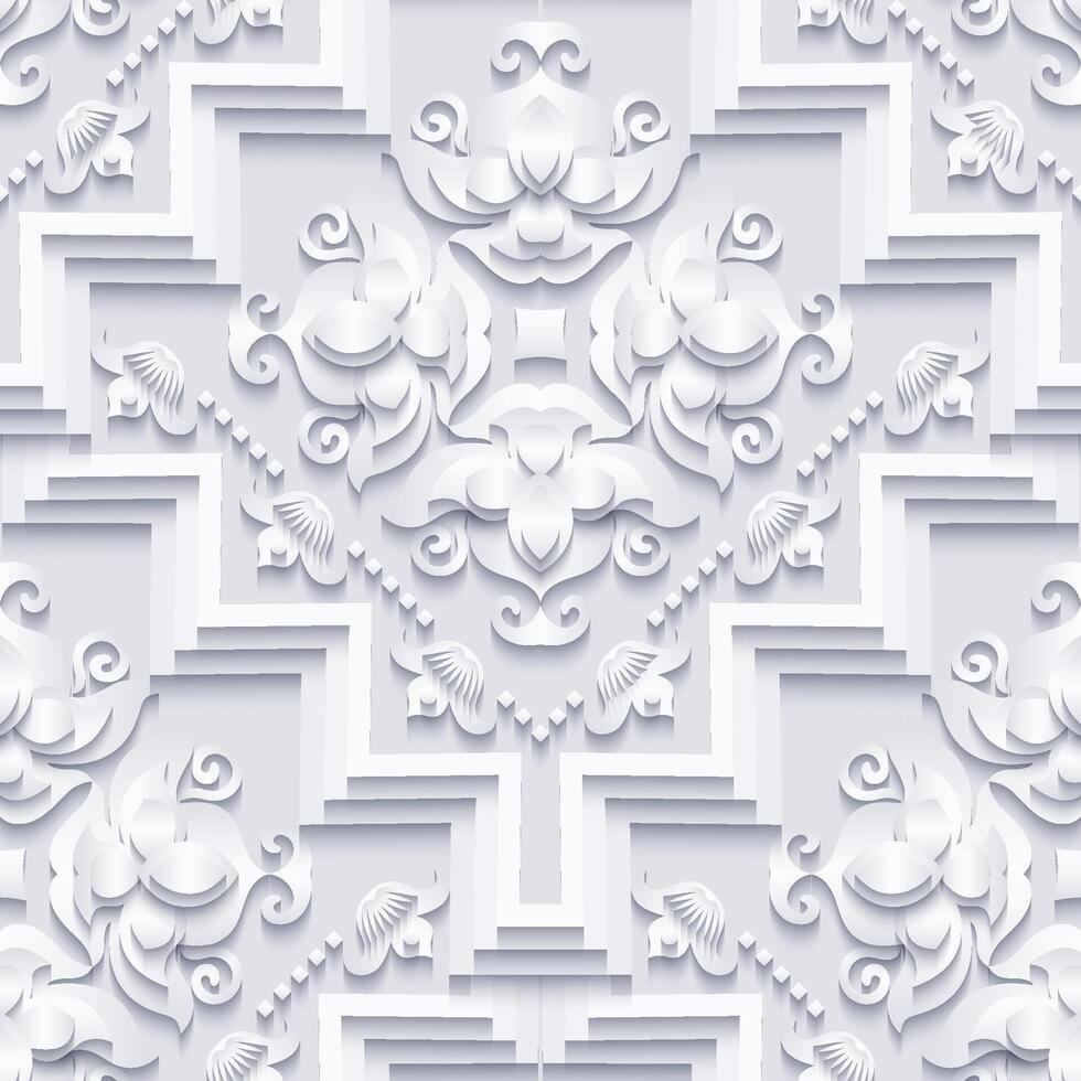 Vector abstract decorative ethnic ornamental seamless pattern