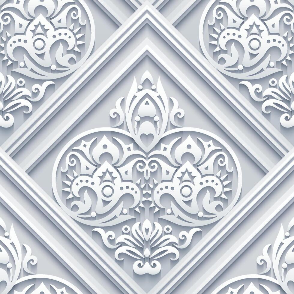 Vector abstract decorative ethnic ornamental seamless pattern