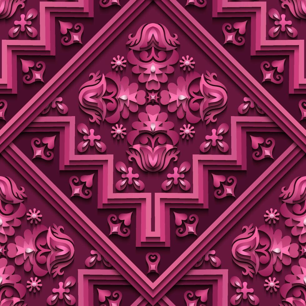 Vector abstract decorative ethnic ornamental seamless pattern