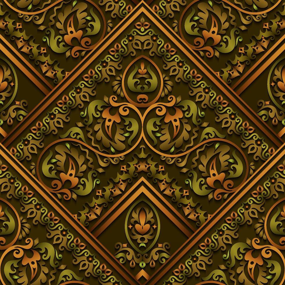 Vector abstract decorative ethnic ornamental seamless pattern