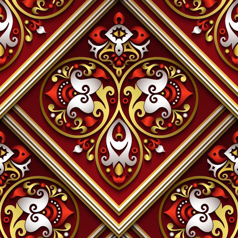 Vector abstract decorative ethnic ornamental seamless pattern