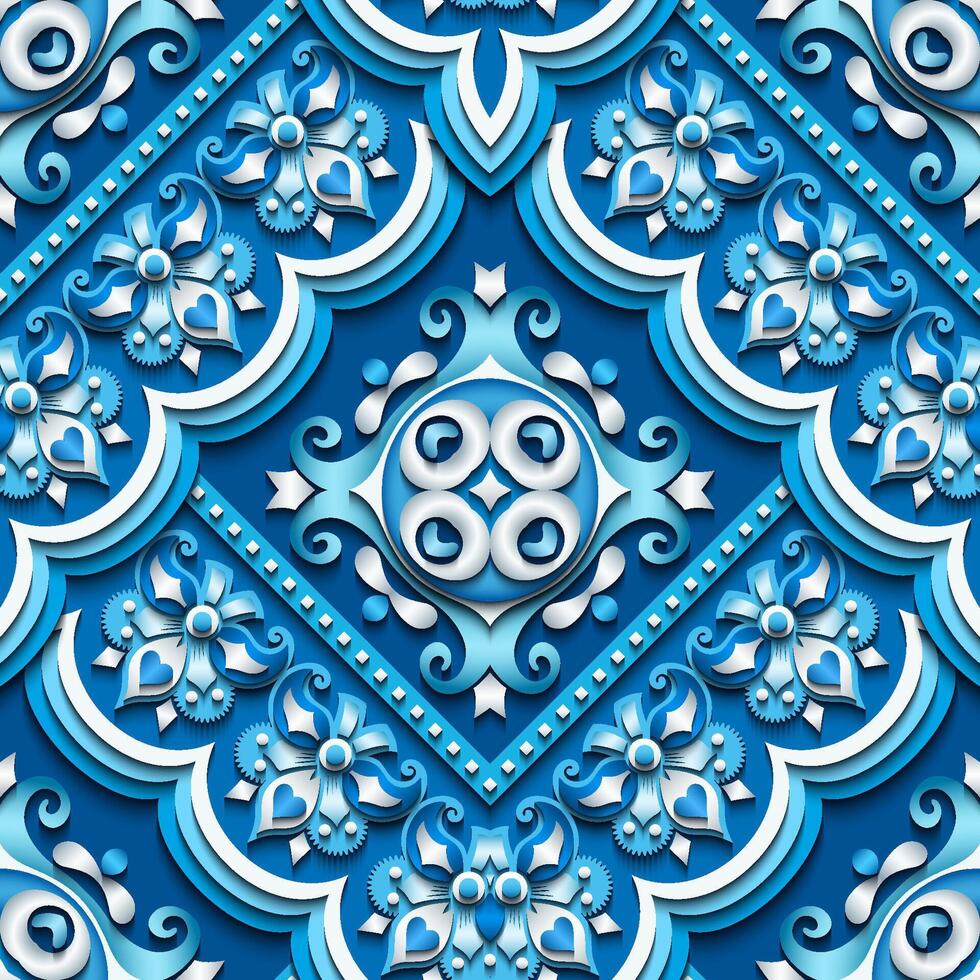 Vector abstract decorative ethnic ornamental seamless pattern