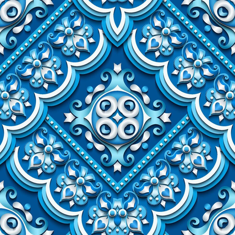 Vector abstract decorative ethnic ornamental seamless pattern