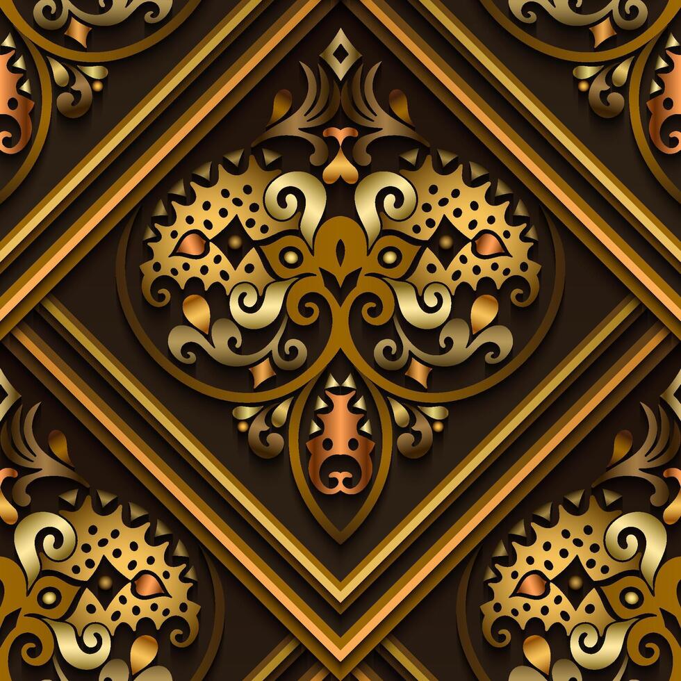 Vector abstract decorative ethnic ornamental seamless pattern