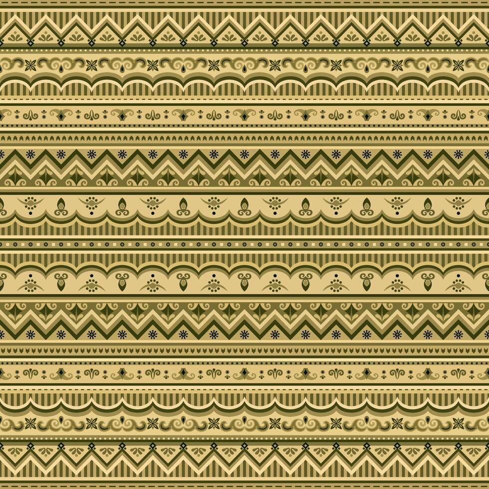 Abstract ethnic stripe seamless pattern, ornamental vector vintage background