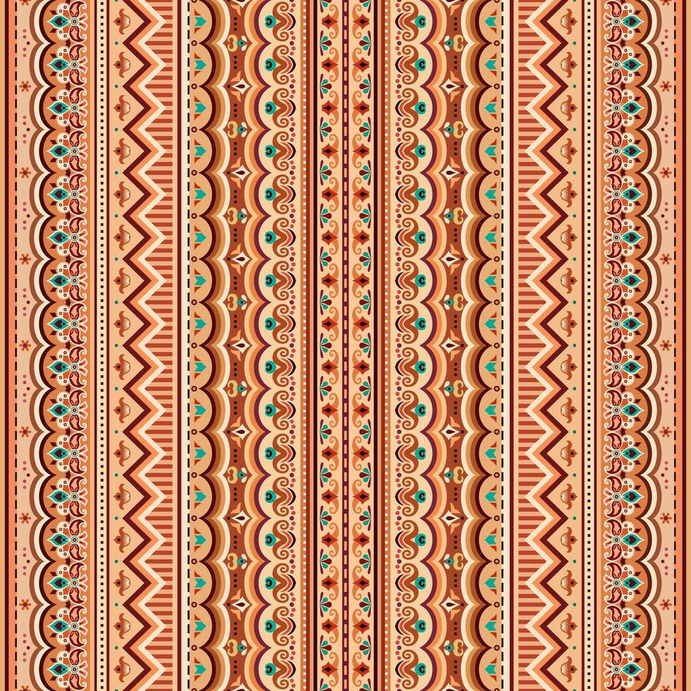 Abstract ethnic stripe seamless pattern, ornamental vector vintage background