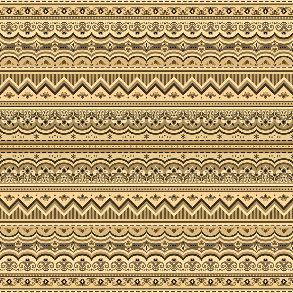 Abstract ethnic stripe seamless pattern, ornamental vector vintage background