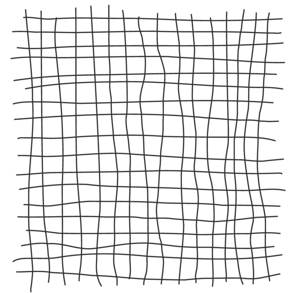 Line pattern. Simple grid with stripes. Square doodle background. Outline cross pattern. vector
