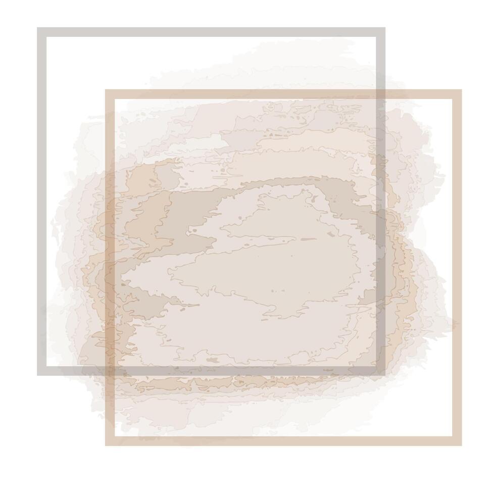 Nude background, square on a watercolor background. vector