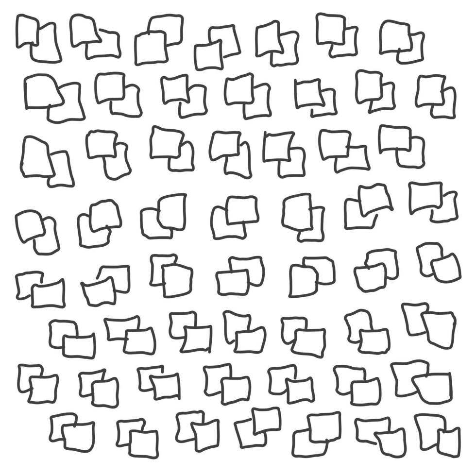 Hand drawn scribble square elements. Doodle. vector