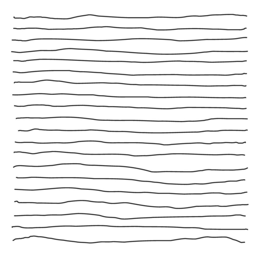 Horizontal hand drawn pen strokes on a white background. Textured stripes. Vector monochrome illustration.