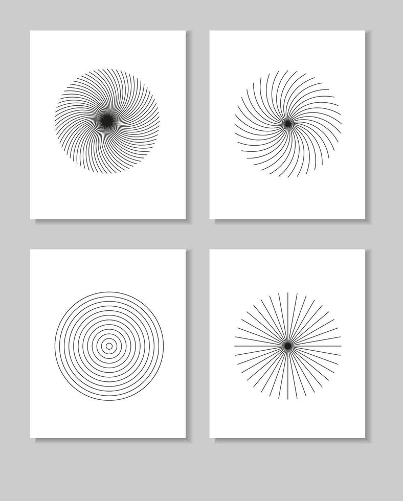 Abstract minimalism modern wall art print. Template with Geometric round patterns. vector