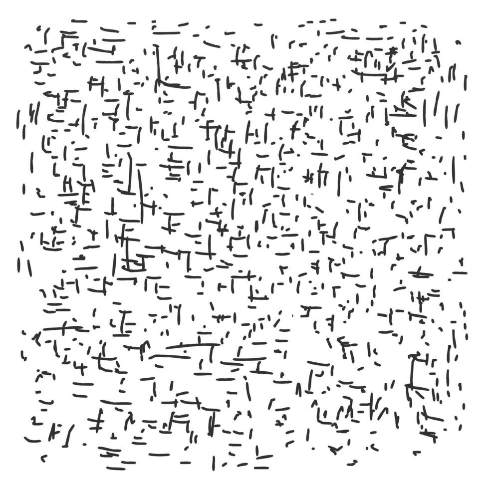 Black dots, strokes in a chaotic pattern drawn by hand with scribbles. Vector drawing.