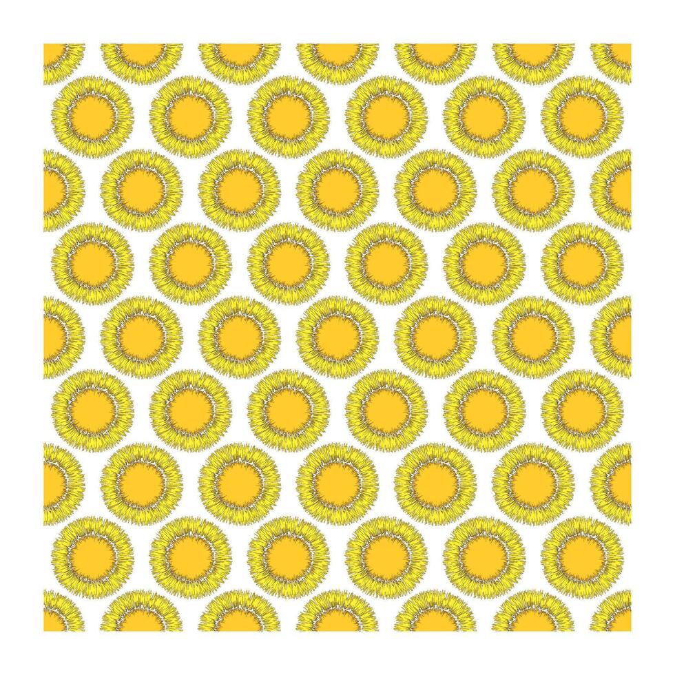 Geometry seamless pattern. prickly circles, metamorphoses, print for clothing. Abstract flowers with outline. vector